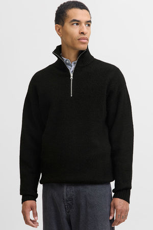 Jack & Jones Soho Ollie Knit Half Zip Black