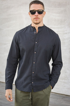 Jack & Jones Summer Band Shirt LS Black