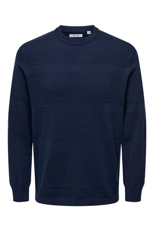 ONLY & SONS Malik Crew Neck Knit Navy Blazer
