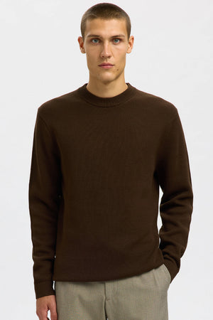 Selected Dane LS Structure Knit Crew Neck Demitasse