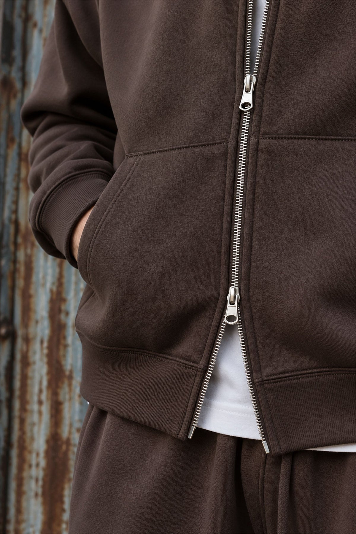 Jack & Jones Legacy Sweat Scuba Zip Hoodie Chocolate Torte