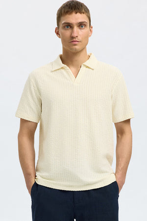 Selected Blake Split Neck Regular Fit SS Polo Egret