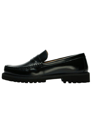 Selected Hugo Leather Plain Penny Loafer Black
