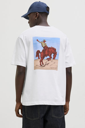 Jack & Jones Marrakesh Back Tee SS Bright White Horse
