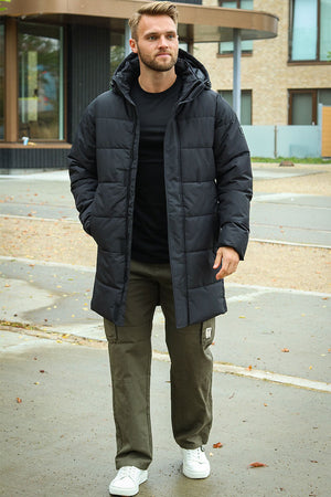 ONLY & SONS CARL LONG QUILTED COAT Black