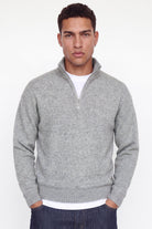 Jack & Jones Soho Ollie Knit Half Zip SN Light Grey Melange