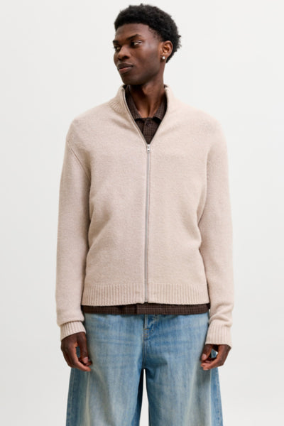 Jack & Jones Soho Ollie Knit High Neck Zip Car Atmosphere