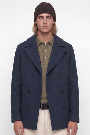 Jack & Jones Bluneil Wool Blend Peacoat Dark Navy