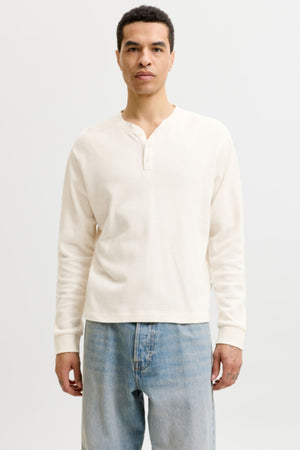 Jack & Jones Norrebro Henley Ls Tee Antique White
