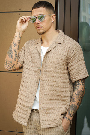 ONLY & SONS Braddock Regular SS Resort Waffle Shirt Chinchilla