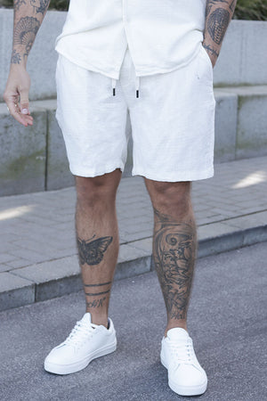 ONLY & SONS Tel Latham Linen Shorts Cloud Dancer