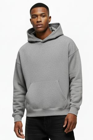 ONLY & SONS Goyle Box Fit Scuba Hoodie Medium Grey Melange