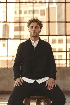Clean Cut Copenhagen Claude Half-Zip Black