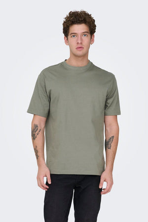 Only & Sons Fred Life Relaxed SS Tee Noos Castor Gray
