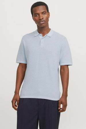 Jack & Jones Goerge Relaxed Fit Knit Polo Chambray Blue