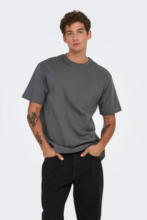 Only & Sons Fred Life Relaxed Fit SS Tee Noos Grey Pinstripe
