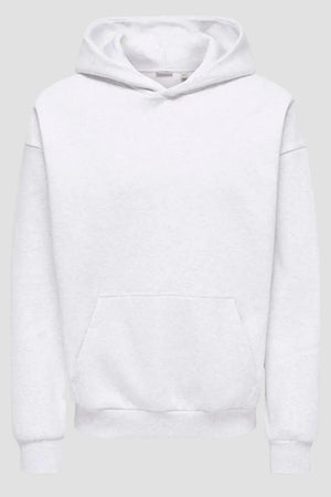 Only & Sons Ceres Ovz LS Hoodie Super Light Grey Melange