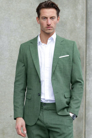 Selected Slim Oasis Linen Blazer Olive Green