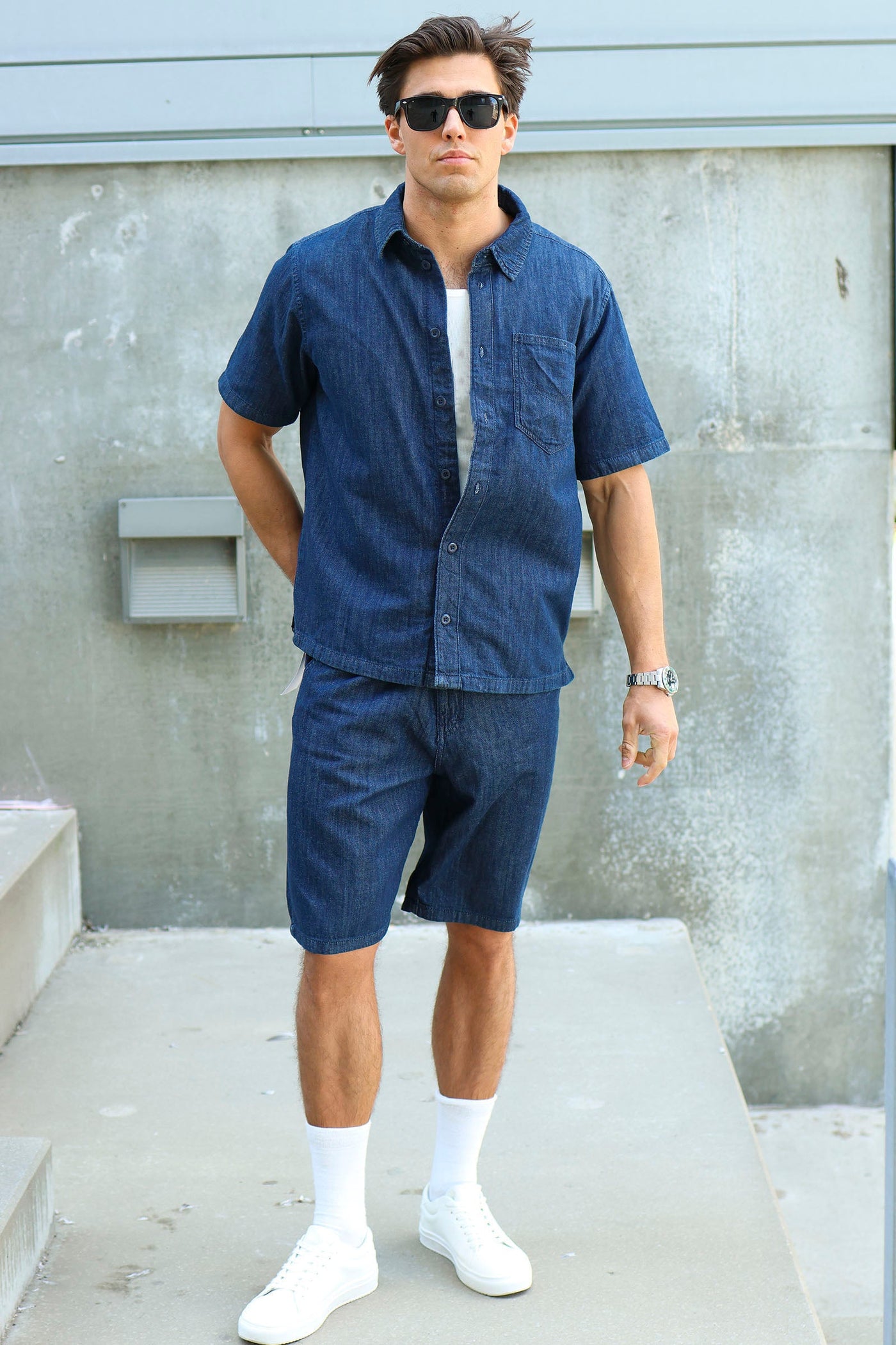Solid Tommy Rogue Shorts Middle Blue Denim