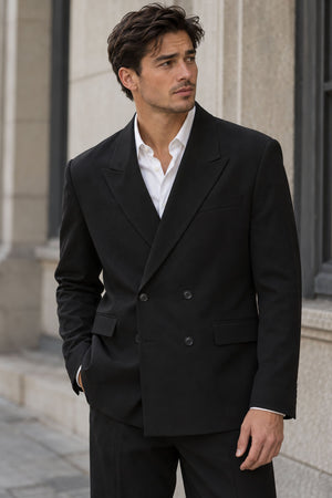 Selected Liam Double Breasted Blazer Black