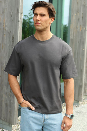 Only & Sons Caspian Airflex Boxy SS Tee Noos Grey Pinstripe