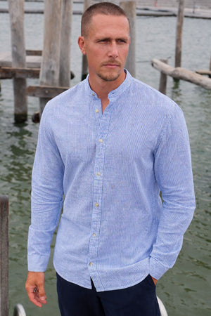 Jack & Jones Summer Shirt Linen Blend Band LS Infinity