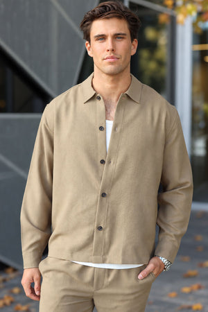 Only & Sons Hansi Ario LS Shirt Relaxed Petrified Oak
