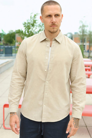 Selected Regclay Linenblend Long Shirt Pure Cashmere