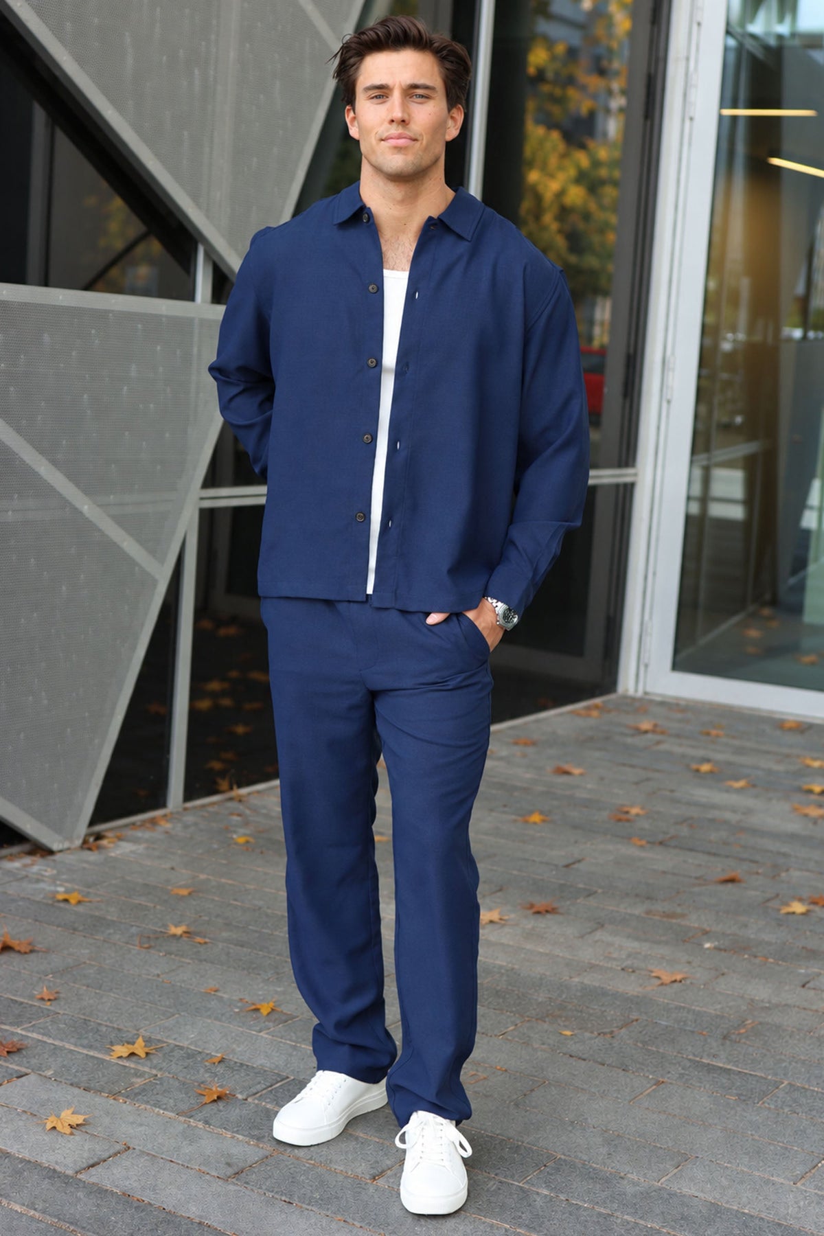 Only & Sons Hansi Ario LS Shirt Relaxed Sky Captain