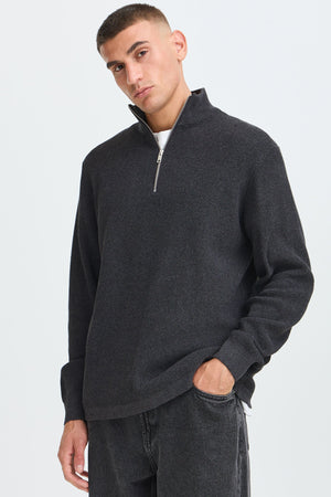 Solid Vian Halfzipper Dark Shadow Melange