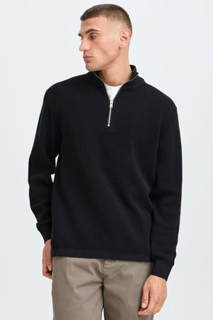 Solid Vian Half Zip True Black