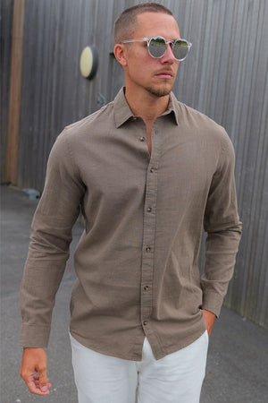 Jack & Jones Summer Shirt Linen Blend LS Falcon