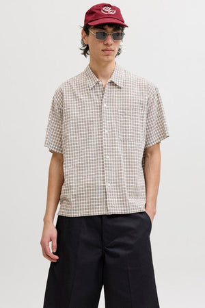 Jack & Jones Riviera Linen Blend Shirt SS LN Vintage Khaki