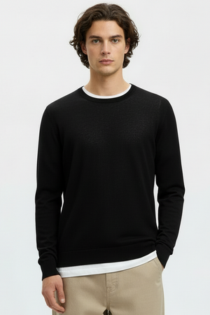 Selected Berg Crew Neck Czarny