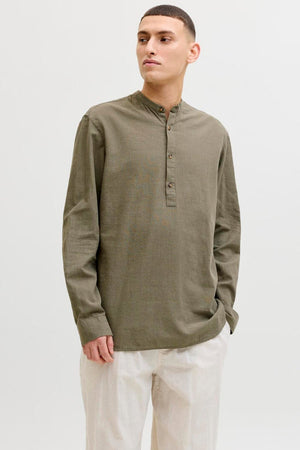 Jack & Jones Summer Shirt Linen Blend Tunic LS Dusty Olive