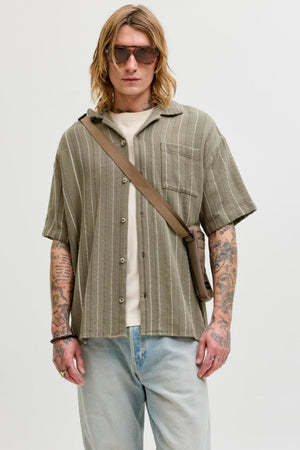 Jack & Jones Bradley Striped Resort Shirt SS Vetiver