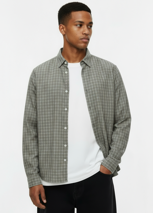 Jack & Jones Fade Overdyed Loose Fit LS Shirt Vapor Blue