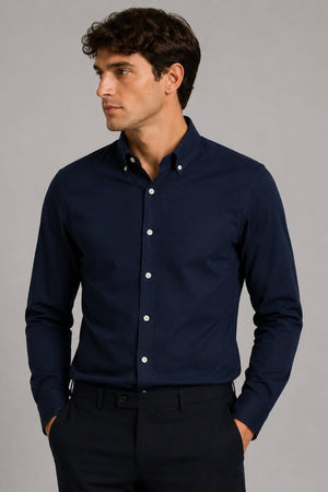 Clean Cut Copenhagen Eske Oxford Shirt Dark Navy