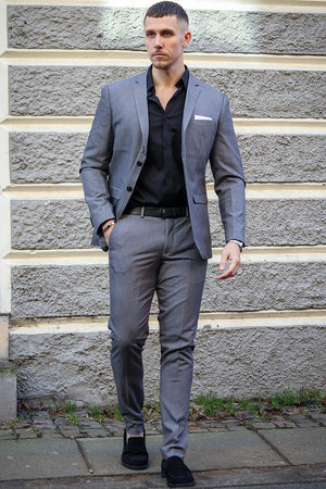 Jack & Jones Premium Franco Slim Fit Suit Light Grey Melange