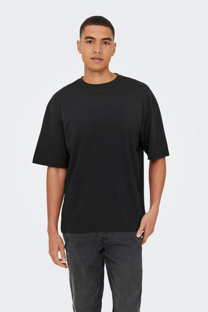 Only & Sons Caspian Airflex Boxy SS Tee Black