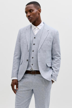 Jack & Jones Martin Summer Blazer Linen Blend Faded Denim