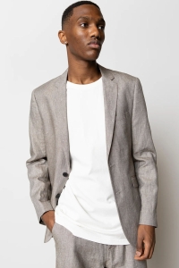 Clean Cut Copenhagen Roman Linen Unconstructed Blazer Khaki Melange