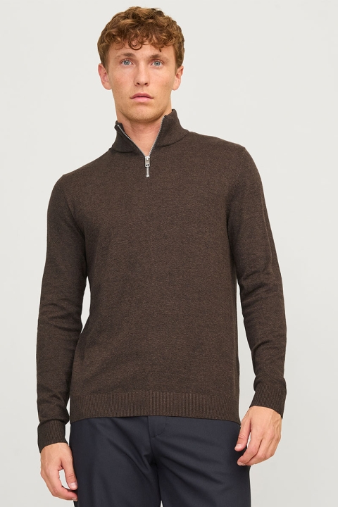 Jack & Jones Emil Knit Half Zip Mulch