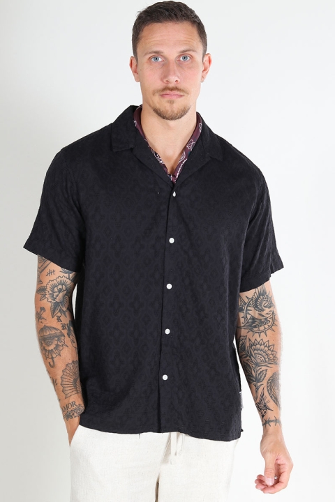 Jack & Jones Mina Jacquard Resort Shirt SS Black