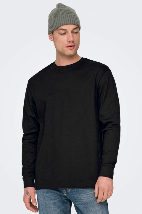 ONLY & SONS Fred Oversize LS Tee Black