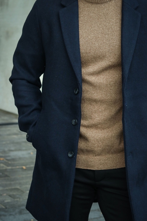 Jack & Jones Morrison Wool Coat Navy Blazer