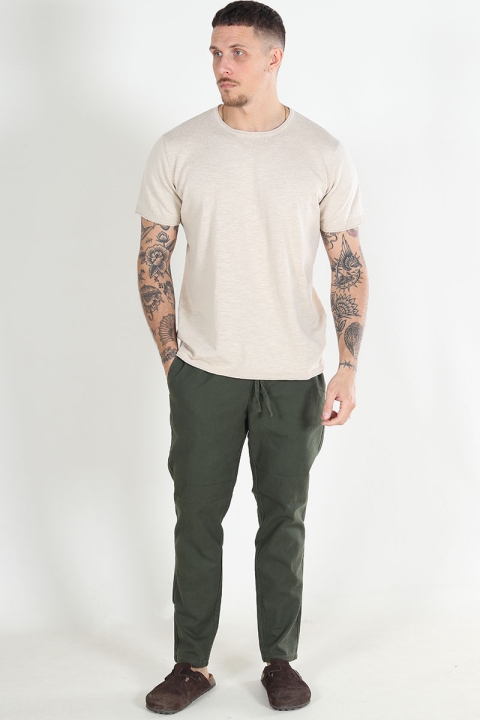 ONLY & SONS Linus Linen Crop Pants Olive Night