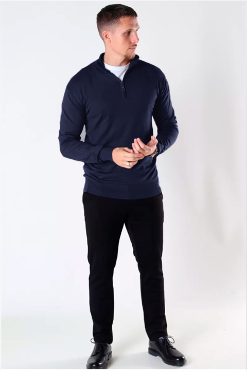 JEFF FRANKIE HALF ZIP KNIT Navy Mix