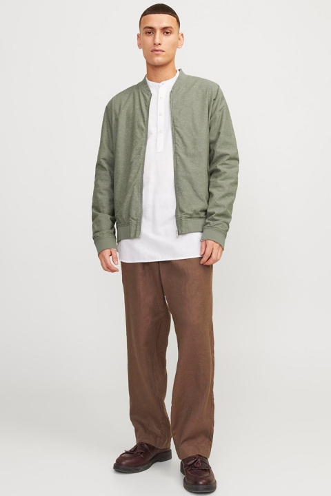 Jack & Jones Summer Linen Bomber Jacket Deep Lichen Green