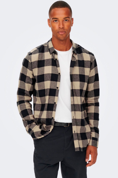 ONLY & SONS Gudmund LS Checked Shirt Dark Navy